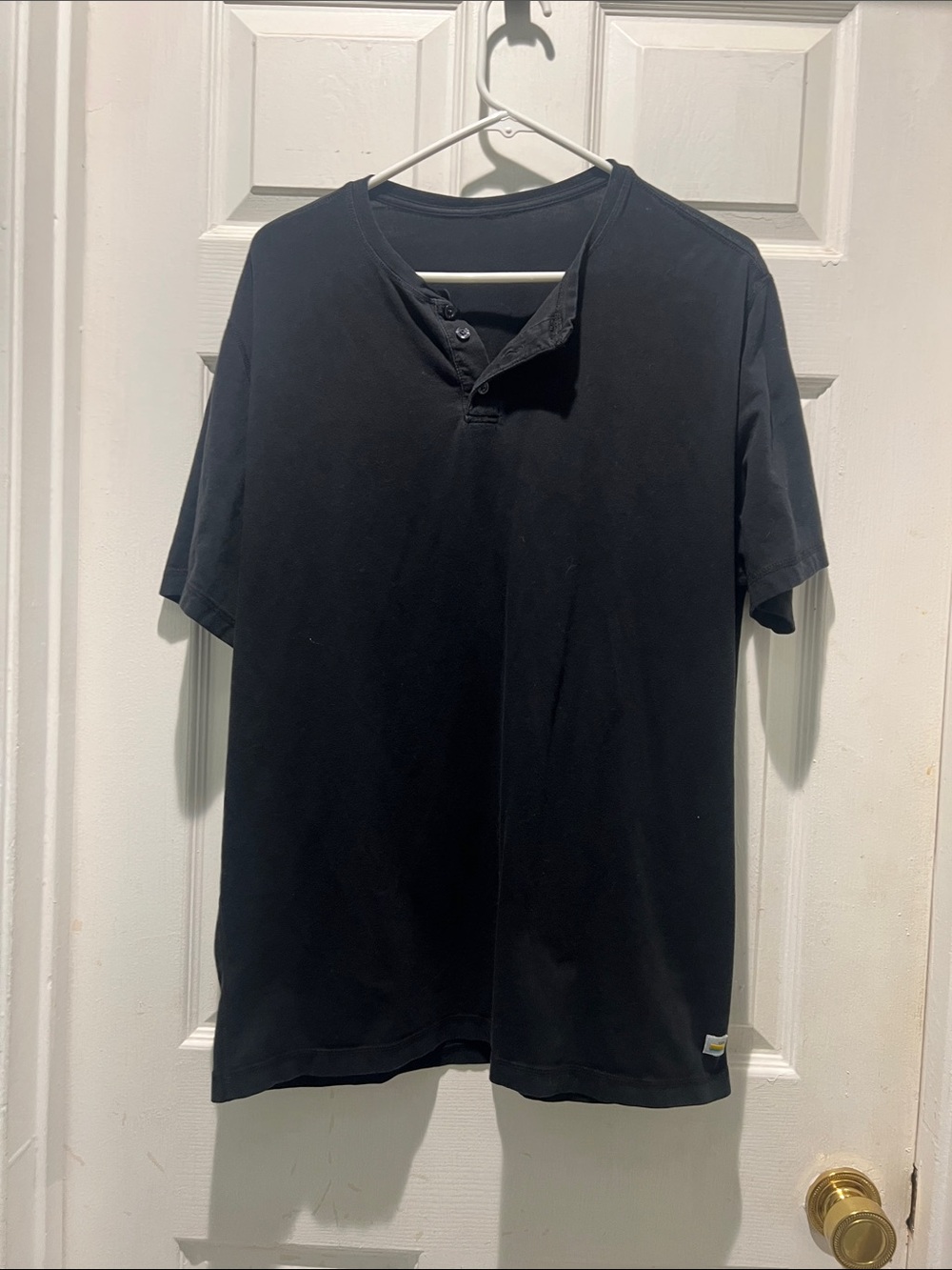 Vuori Black Short-Sleeve Henley Polo